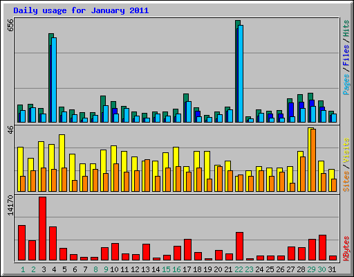 Daily usage for January 2011