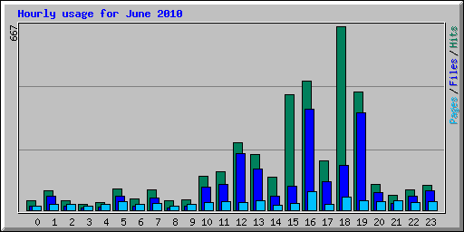 Hourly usage for June 2010